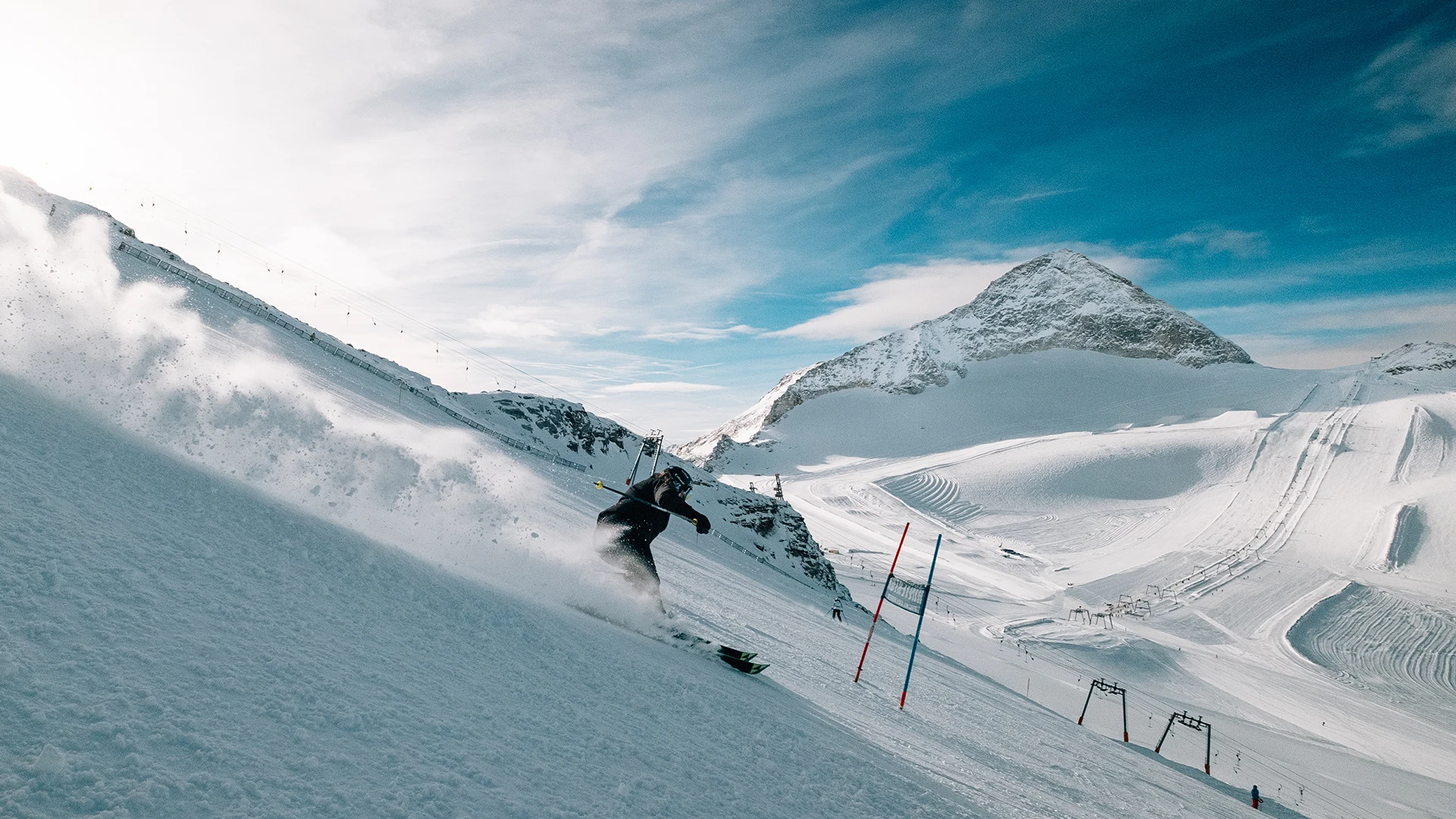 Skikurs Rennen am Gletscher